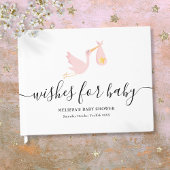 Wünsche für Baby Girl Pink Stork Star Baby Dusche Gästebuch