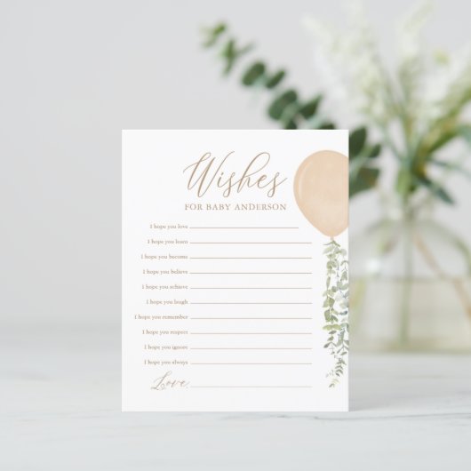 Wünsche für Baby Gold Balloon Baby Showspiel (Stehend Vorderseite)