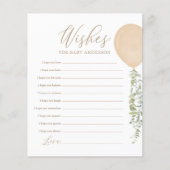 Wünsche für Baby Gold Balloon Baby Showspiel (Vorderseite)