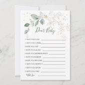 Wünsche für Baby Green Gold Foliage Duwer Game Einladung (Vorderseite)