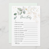 Wünsche für Baby Green Gold Foliage Duwer Game Einladung (Vorne/Hinten)