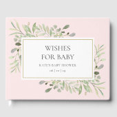 Wünsche für Baby Greenery Girl Pink Babydusche Gästebuch (Vorderseite)