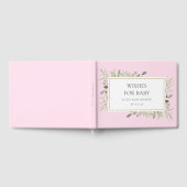 Wünsche für Baby Greenery Wasserfarbe Rosa Dusche Gästebuch (Voll)