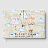 Wünsche für Baby | Heißluftballon Babydusche Gästebuch (Vorderseite)
