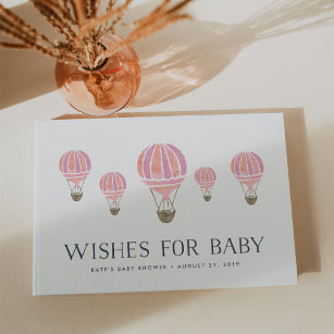 Wünsche für Baby   Heißluftballon Babydusche Gästebuch