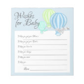 Wünsche für Baby Hot Air Balloons Shower Game Edit Notizblock (Vorderseite)