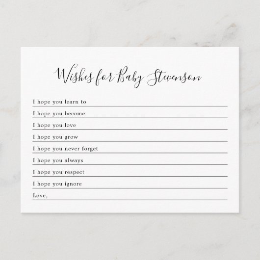 Wünsche für Baby, JEDER FARBHINTERGRUND! Postkarte (Vorderseite)