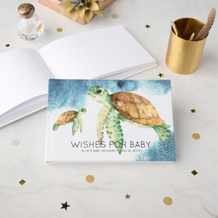 Wünsche für Baby   Meeresschildkröten-Baby-Party Gästebuch