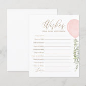 Wünsche für Baby Pink Balloon Baby Showspiel (Vorne/Hinten)