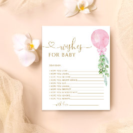 Wünsche für Baby Pink Balloon Baby Showspiel