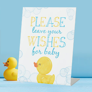 Wünsche für Baby Rubber Duck Baby Duck Sockelschild