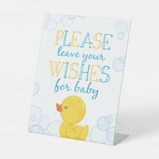 Wünsche für Baby Rubber Duck Baby Duck Sockelschild (Vorderseite)