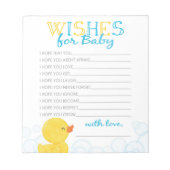 Wünsche für Baby Rubber Duck Baby Shower Ratschläg Notizblock (Vorderseite)