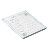 Wünsche für Baby Shower Game Elefanten Notizblock (angewinkelt)