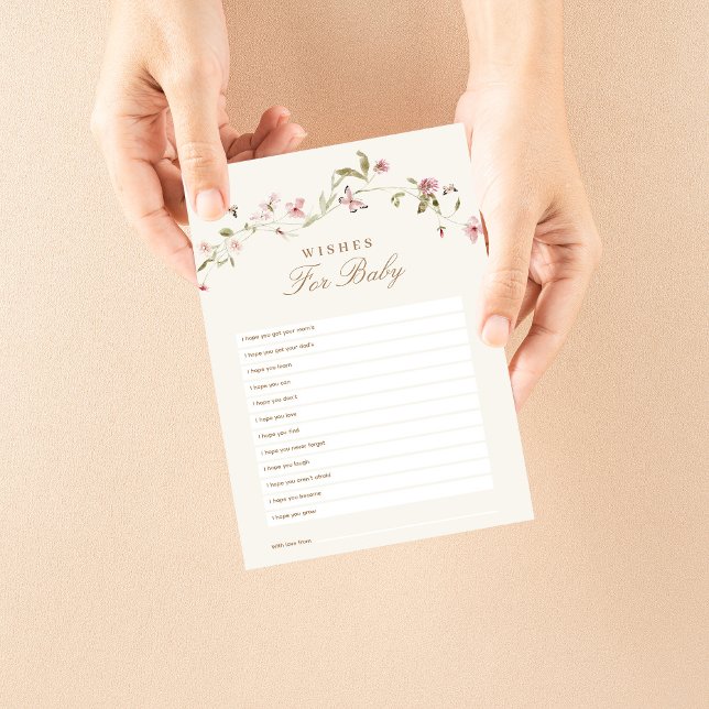 Wünsche für Baby Showgame Bunny Pink Floral (Von Creator hochgeladen)