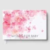 Wünsche für Baby | Spring Blooms Baby Dusche Gästebuch (Vorderseite)