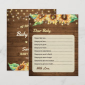 Wünsche für Baby Sunflower Herbstdusche Karte (Vorne/Hinten)