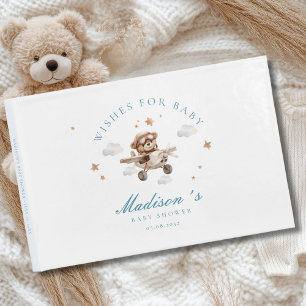 Wünsche für Baby! Teddy Bear & Airplane Gästebuch