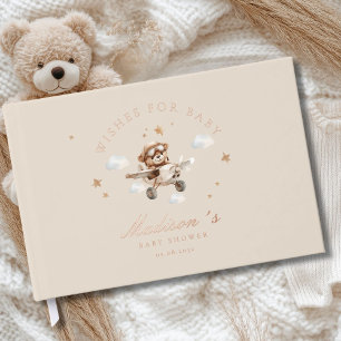 Wünsche für Baby! Teddy Bear & Airplane Gästebuch