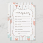 Wünsche für Baby Tribal Arrows Duschspiel Hinweiskarte (Vorne/Hinten)