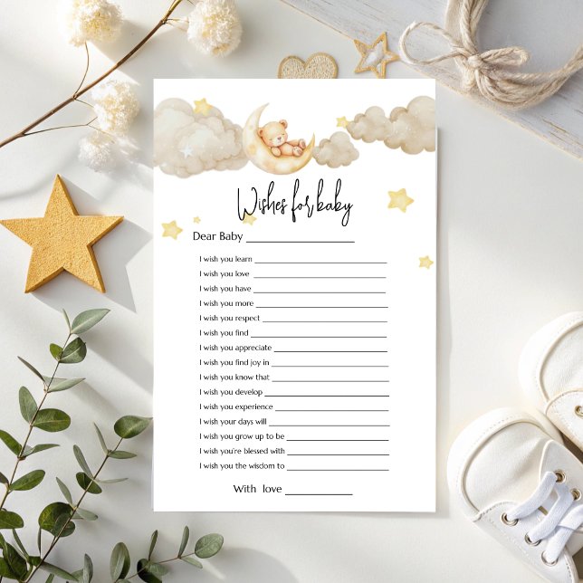 Wünsche für Baby - Über die Mond Babydusche (Von Creator hochgeladen)