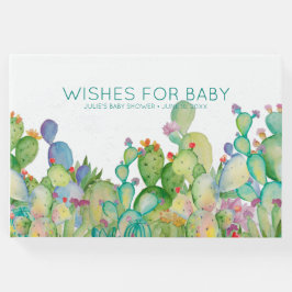 Wünsche für Baby | Wasserfarben-Kaktus-Kinderdusch Gästebuch
