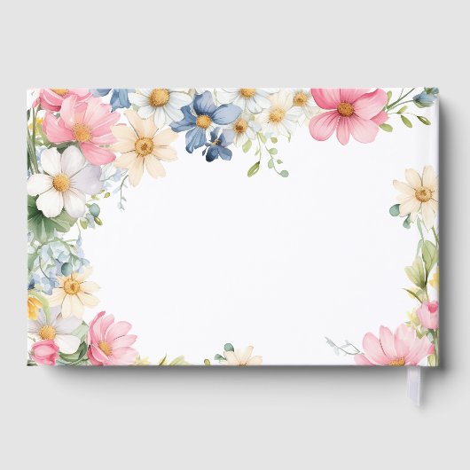 Wünsche für Baby! Wildblume, Baby Shower Guest Boo Gästebuch (Rückseite)