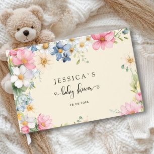 Wünsche für Baby! Wildblume, Baby Shower Guest Boo Gästebuch