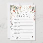 Wünsche für Baby-Wildblume-Babydusche Einladung (Vorderseite)