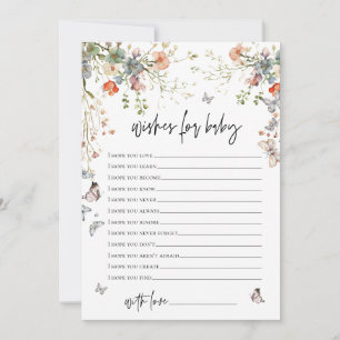 Wünsche für Baby-Wildblume-Babydusche Einladung