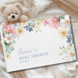 Wünsche für Baby! Wildblume, Babydusche Gästebuch