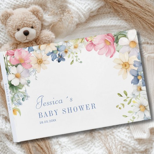 Wünsche für Baby! Wildblume, Babydusche Gästebuch