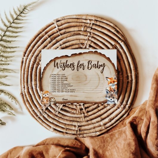 Wünsche für Baby Woodland Animal Baby Shooting Car Begleitkarte