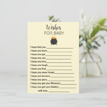 Wünsche für Babybrauen Babydusche