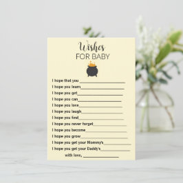 Wünsche für Babybrauen Babydusche Begleitkarte