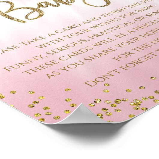 Wünsche für Babydusche Poster (Ecke)