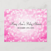 Wünsche für Babydusche Rosa Glitzer Leuchten Hinweiskarte (Rückseite)