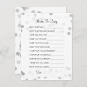 Wünsche für Babydusche Silberfolienleuchten für Gl Hinweiskarte (Vorne/Hinten)