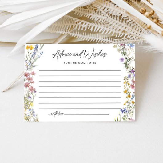 Wünsche für Babydusche Wildblume Babyduschkarte Begleitkarte