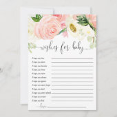 Wünsche für Babykarte Rosa goldene Vegetation Blum Einladung (Vorderseite)