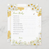 Wünsche für Babykarten Hummelblütendusche (Vorne/Hinten)