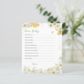 Wünsche für Babykarten Hummelblütendusche (Stehend Vorderseite)