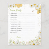 Wünsche für Babykarten Hummelblütendusche (Vorderseite)