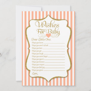Wünsche für Babypfirsichduschenwaage neutral Einladung