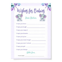 Wünsche für Babys Twin Girl Dusche Digitale Karte