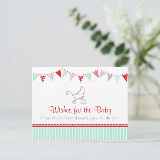 Wünsche für das Baby - Babydusche Postkarte (Stehend Vorderseite)