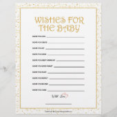 Wünsche für das Baby [goldene Glitzern] Briefbogen (Vorderseite)