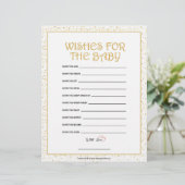 Wünsche für das Baby [goldene Glitzern] Briefbogen (Stehend Vorderseite)