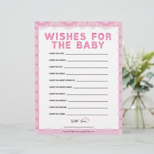 Wünsche für das Baby [Luxuslackierung [rosa] Briefbogen (Stehend Vorderseite)