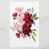 Wünsche für das Baby Showspiel Burgundy Pink Flora (Rückseite)